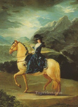 フランシスコ・ゴヤ Painting - 馬に乗ったヴァッラブリガのマリア・テレジアの肖像画 フランシスコ・ゴヤ